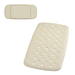 RIDDER Promo - Tappetino per Vasca da Bagno, con poggiatesta, 100% Gomma Sintetica (TPE = elastomero termoplastico), Beige, ca. 36 x 71 cm