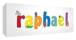 Little Helper lhv-raphael-3084 – 15 FR lienzo caja Galerie enveloppé con panel frontal estilo illustratif pintado con el nombre de joven niño Rafael 30 x 84 x 3 cm gran