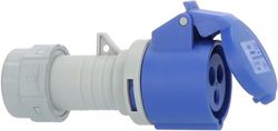 Brennenstuhl 1081020020 Acoplamiento CEE 230 V/16 A (para Uso en Exteriores, IP44, tecnología de conexión atornillable, 3 Pines), Azul, Gris