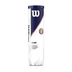 Wilson Roland Garros, WRT116400 Palline da Tennis Ufficiali, Tubo da 4 Palline, Tutte le Superfici, 18 x 4
