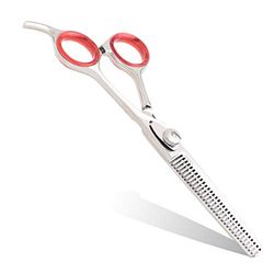 Forbici professionali da parrucchiere con gancio, 15,2 cm con vite a molla del quadrante, forbici da barbiere antiruggine, forbici da barbiere in acciaio con bordo rasoio, forbici per sfoltire i