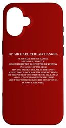 St Michel Archange Defend Us In Battle Prayer Coque pour iPhone 16
