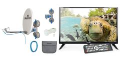 EasyFind Maxview Remora Pro TV Camping Set 19 inch (48 cm, Triple Tuner S2/T2/C, Grade A-paneel, HDMI, USB, PVR Ready, 10-30 Volt, VESA, EasyFind LNB, CI+, zuignappen, 38 cm antenne, coaxkabel), zwart