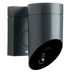 somfy 1875326 - Outdoor Camera 2 Grigia - Telecamera di sorveglianza esterna WiFi con rilevamento intelligente - 1080p Full HD - Sirena 110 dB