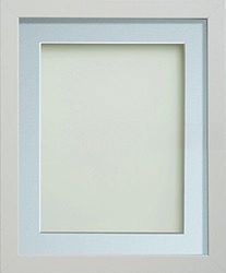 Frame Company Allington White Photo Frame with Light Blue Mount, 8x6 for 5x3 inch, fitted with perspex