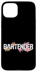 Bartender Mixologist Flowers Floral Bartender Case for iPhone 15 Plus
