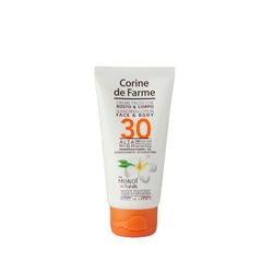 Corine de Farme - Krem ochronny do twarzy i ciała SPF30 - Wysoka ochrona przed promieniowaniem UVA i UVB - z Tahiti Monoï - Wodoodporny - Wyprodukowano we Francji - 50 ml