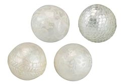 Set van 4 Capiz ballen, verschillende kleuren, 10 x 10 x 10 cm