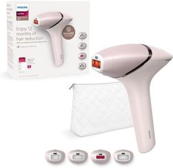 Philips Lumea IPL-ontharingsapparaat 9000-serie - ontharingsapparaat met SenseIQ-technologie, 4 hulpstukken voor lichaam, gezicht, bikinilijn en oksels, snoerloos gebruik (model BRI957/00)