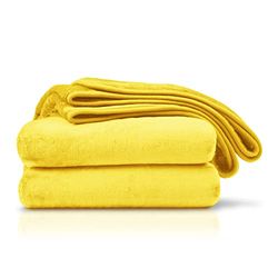 Amago - Manta de sofá, sensação de caxemira, 130 x 170 cm - amarelo