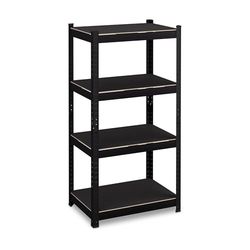 Relaxdays stellingkast, HxBxD 120x60x40 cm, 1000 kg, 4 etages, steeksysteem, berging, schuur, garage, opbergrek, zwart