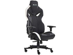 Sandberg Gaming Chair, Faux Leather, Black, Standard