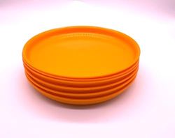 Kimmel Juego de 6 platos llanos, 18 cm, vajilla infantil, vajilla de camping, vajilla de plástico, color naranja