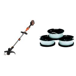 BLACK+DECKER Tagliabordi A Batteria Litio Tecnologia Powercommand, Ampiezza Taglio 33 Cm, Velocità Regolabile & A6485-Xj Kit 3 Rocchetti Filo Nylon Reflex, Accessori Per Tagliabordi