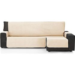 ECOMMERC3 | Copridivano con chaise longue, lunghezza 280 cm, validato per chaise longue, bracciolo destro e sinistro, colore: beige