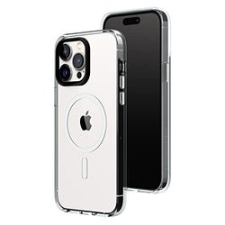RhinoShield Clear Case compatibel met MagSafe voor [iPhone 14 Pro Max], uitstekende magneetsterkte, vergelingsbestendigheid, kristalhelder, optimale bescherming en personaliseerbaar, zwarte cameraring