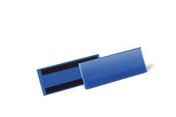 Durable 175707 Etiketthållare 1/2 A5L magnetisk, mörkblå, 50 stycken