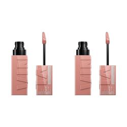 Maybelline New York Lip Colour, Smudge-free, Long Lasting up to 16h, Liquid Lipstick, Shine Finish, SuperStay Vinyl Ink, 95 Captivated (Pack of 2)