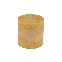 Homéa, Pijler kaars D10 x H 10 cm, rustiek, kleur: mosterdgeel
