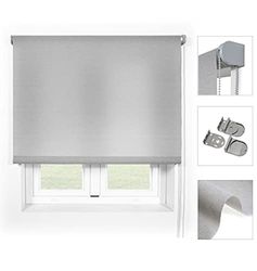 Blindecor Ara Premium | Estor liso translúcido de mayor calidad - Gris plata, 190 x 190 cm (Ancho por Alto). Tamaño de la Tela 187 x 185 cm. Estores para ventanas