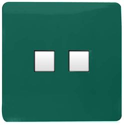 Trendi Artistic Modern Glossy 2 Gang Tactile RJ45 Cat 5e y Cat 6 PC Ethernet Socket Verde oscuro
