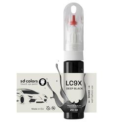 SD COLORS DEEP BLACK LC9X C9X 2T TOUCH UP 20 ML PAINT CONVENIENT BRUSH FOR SCRATCH REPAIR FIX (JUST PAINT)