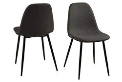 AC Design Furniture Cadeira de sala de jantar, tecido, cinzento, 56 x 44,5 x 84 cm