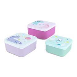Miniland - Set van 3 lunchboxen voor kinderen, toepasselijke lunchboxen, vaatwasmachinebestendig en BPA-vrij (Fantasy)