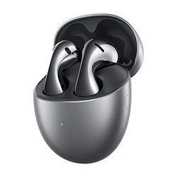 HUAWEI FreeBuds 5 Wireless Bluetooth 5.2 hoofdtelefoon, iOS en Android, met certificaat met hoge resolutie, open fit-design, dubbele verbinding, 30 uur batterijduur, IP54, zilver