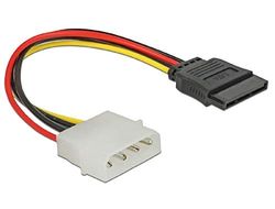 DeLOCK Cable Power SATA HDD > 4pin male – straight 0.12m cavo di alimentazione