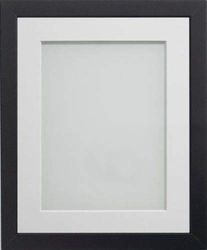 Frame Company Allington Black Photo Frame with White Mount, 14x11 for A4, fitted with perspex