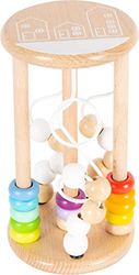 Small Foot 10630 - Juguete de madera de colores en forma cilíndrica y posavasos integrados, como platos deslizantes, entrena la coordinación de ojos y habilidades motoras cruzadas , color/modelo surtido