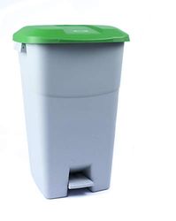 Tayg - 60 Litre Waste Container with Pedal, Grey Base and Green Lid