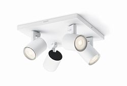 Philips myLiving Runner Foco para interior com 4 luzes LED, 920 lúmens, metal, 3,5 W, 24 x 24 x 10,9 cm, branco