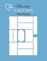 nursing concept maps notebook: blank Memory Journal for Organizing Medical Review Information & taking detailed notes(8.5"*11"inch /100 Pages