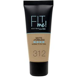 Maybelline New York Fondotinta Fit Me Matte&Poreless, Finish Opacizzante e Fissante, Tonalità: 312 Golden