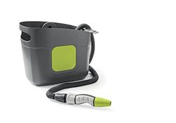 G.F. SRL Aquapop Grey Pro 15 - Tubo autoextensible de Tela, Fabricado en Italia, con Recipiente de plástico, Mini Lanza y Accesorios, para regar Jardines y Balcones, Gris Oscuro