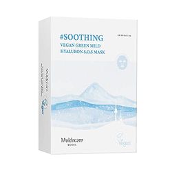 Muldream Vegan Green Mild Hyaluron S.O.S Peel Off Face Mask - for Moisturising and Soothing Skin - 10 Sheet, Clear