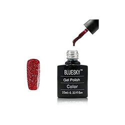Vernis à ongles gel Bluesky, Pure Love DC005, paillettes rouges, longue durée, résistante aux puces, 10 ml (nécessite de guérir sous lampe LED UV)