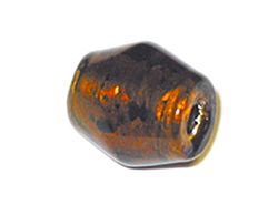 Perle en verre transparent ambré 1,4 x 2,0 cm. 500 g. 100 u.