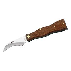 Herbertz Coltello per Funghi, antiruggine, Manico in Legno, con Spazzola, Unisex, Marrone, M