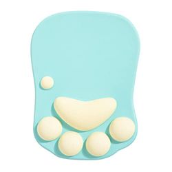 DOBAOJIA Alfombrilla de Ratón Ergonómica, Alfombrilla de Ratón Reposamuñecas, Alfombrilla de Ratón con Pata de Gato, Mouse Pad Gaming, con Gel Silicona, para el hogar/Oficina/Juegos, Verde y Amarillo