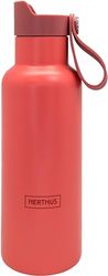 NERTHUS FIH 1262 Bottiglia Sport CLICK & DRINK! a Doppia Parete da 500 ml con Tappo a Scatto, Idratazione e Stile in un Design Premium Corallo