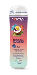 Control Tropical Paradise Gel Massaggio 3In1 a Base d'Acqua per un'Esperienza Extrasensoriale, 100% Made in Italy - 200 ml