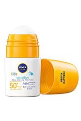 Nivea Sun - Crema solare roll on Kids Sensitiv in confezione da 2 x 50 ml), protezione SPF 50+, pratica lozione solare per la pelle sensibile dei bambini