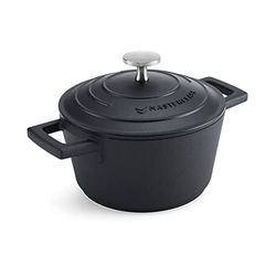 MasterClass Casseruola con coperchio da 16 cm, in alluminio fuso leggero, sicura per forno e piano cottura a induzione, nero
