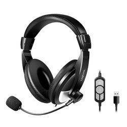 Logilink Cuffie stereo con cuffie ben imbottite e telecomando integrato e microfono da stiro