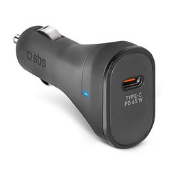 SBS Caricatore iPhone, Samsung, Oppo, Xiaomi, caricabatterie auto Power Delivery da 65W per cellulari, caricatore USB-C piccolo e leggero, smartphone carichi in 20 minuti, tablet in 45 minuti