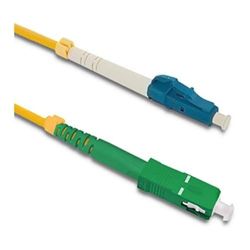 Qoltec 54334 - Cable de Fibra óptica, Color Amarillo, SC/APC, LC/UPC, 5 m de Longitud