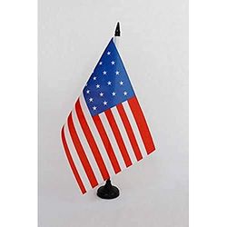 AZ FLAG Bandera de Mesa de Estados Unidos 1836-1837 25 Estrellas 21x14cm - BANDERINA de DESPACHO Americana HISTORICA 14 x 21 cm